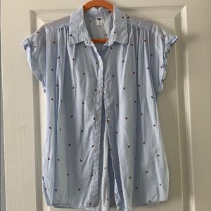 Watermelon striped button down